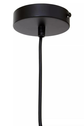 Black metal ceiling light fitting with cable for pendant lighting installation