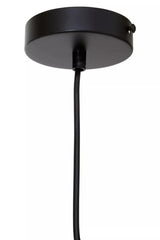 Black metal ceiling light fitting with cable for pendant lighting installation
