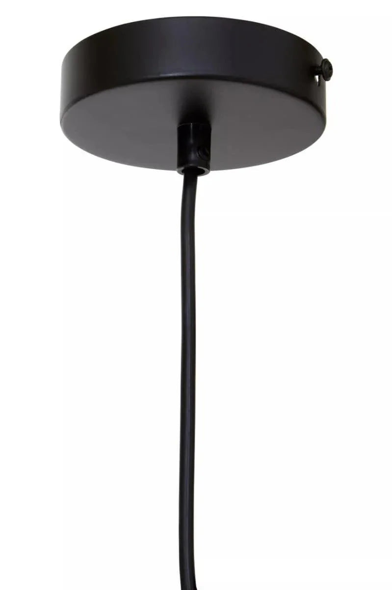 Black metal ceiling light fitting with cable for pendant lighting installation