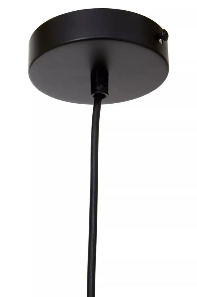 Matte black ceiling rose with pendant light cable for modern lighting fixture
