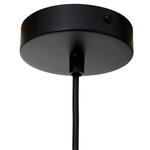 Black metal ceiling light fitting with cable and mounting screws