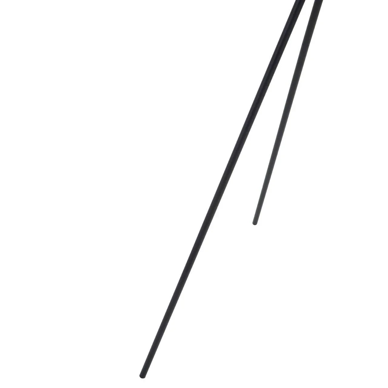 Black metal furniture legs feature slim, angled design on white background