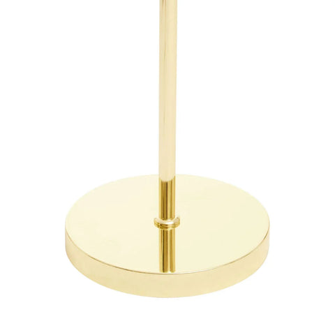 gold metal lamp base with round shape and polished finish