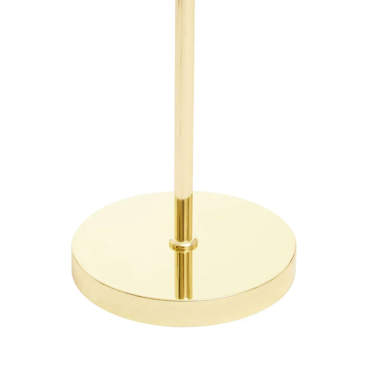 gold metal lamp base with round shape and polished finish