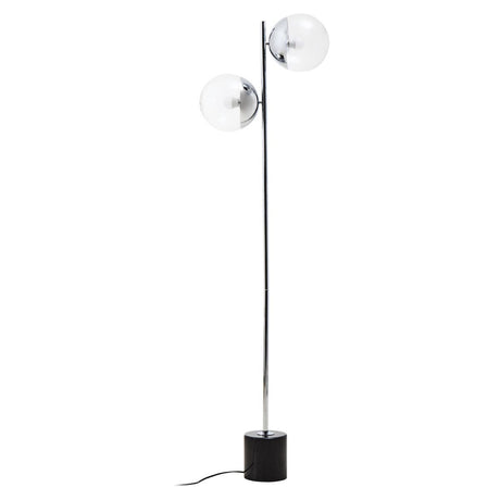 Luxe Silver Metal Globe Lamp