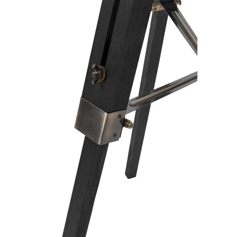 Modern Black Wood Tripod Lamp