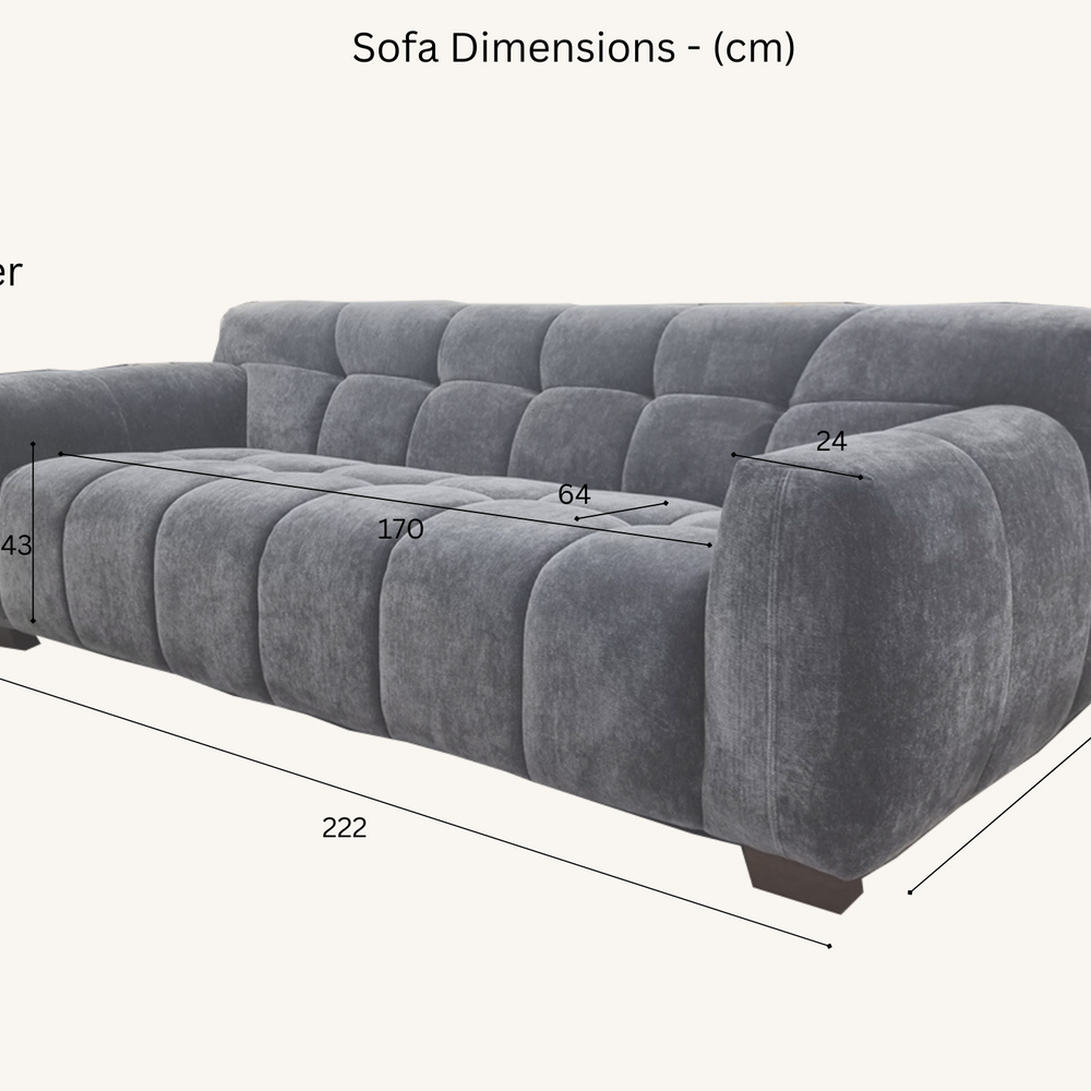 Aluxo Harlem Sofa Range in Steel Velvet