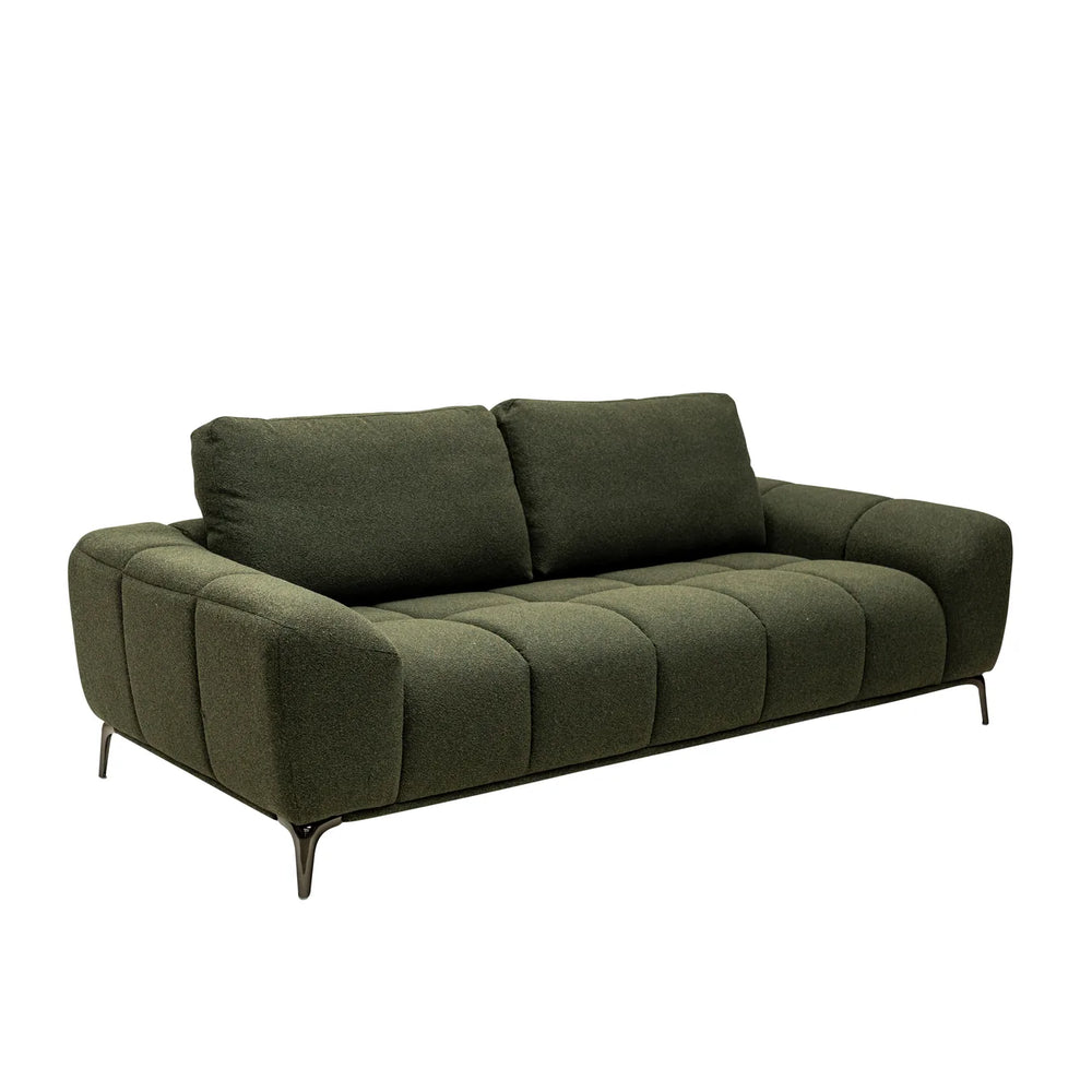 Hallie Fabric 3 Seater - Green