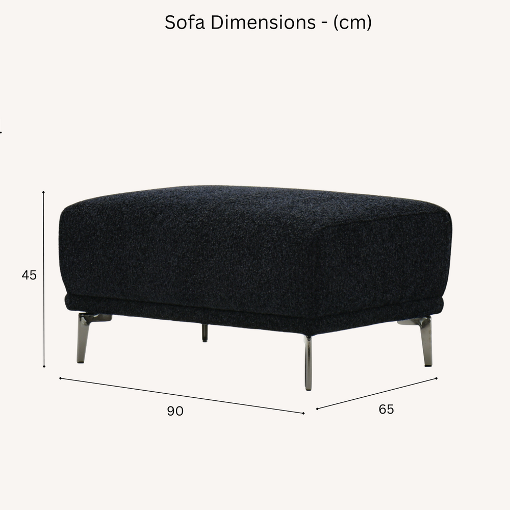 Aluxo Albany Sofa Range in Black Lux Boucle Fabric