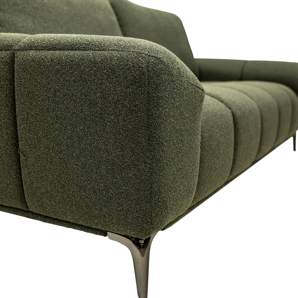 Hallie Fabric 3 Seater - Green