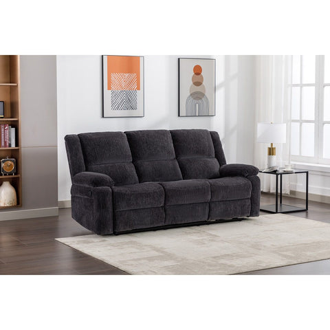 Perth 3 Seater Recliner Charcoal