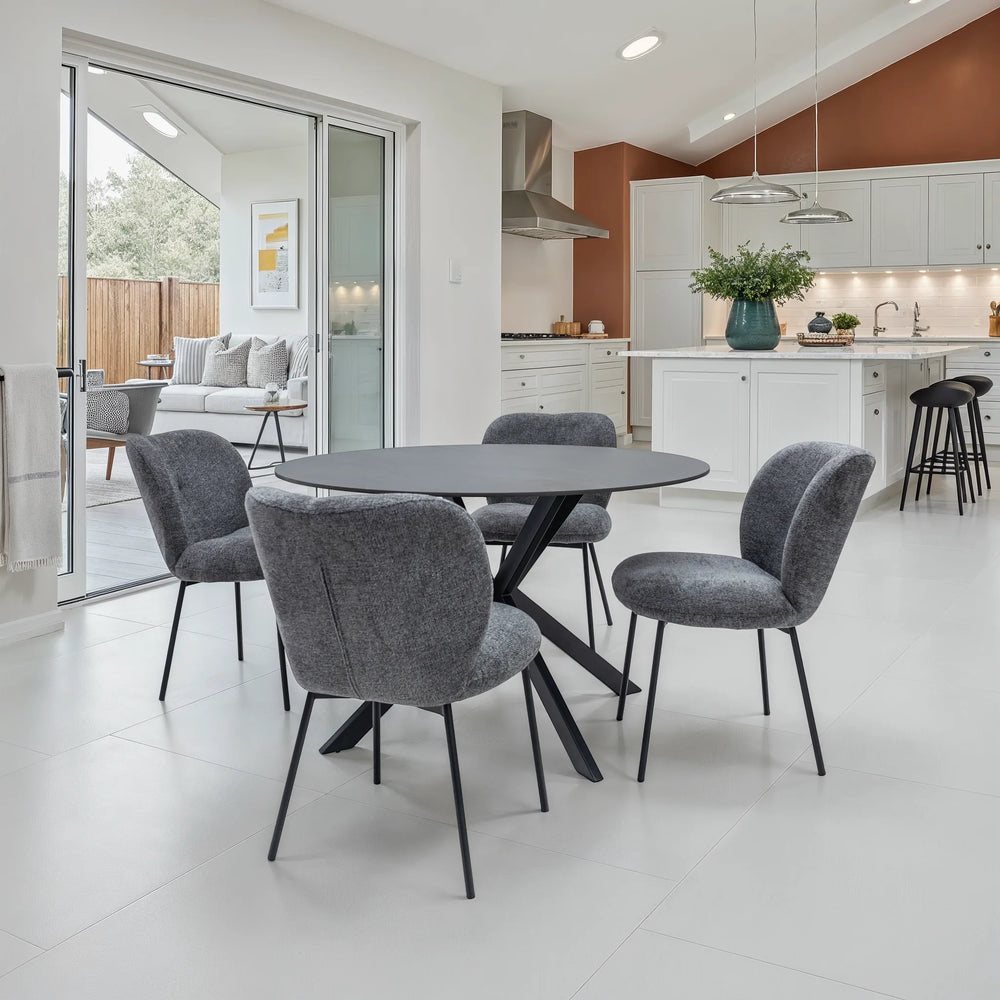 Opal Fabric Dining Chair - Charcoal