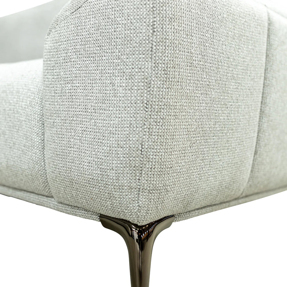 Hallie Fabric 3 Seater - Grey Weave