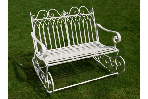Antique Cream Rocking Bench - 3342