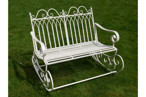 Antique Cream Rocking Bench - 3342