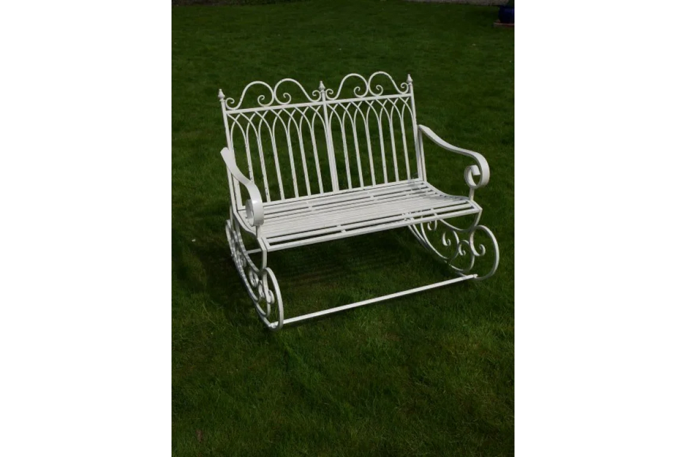 Antique Cream Rocking Bench - 3342