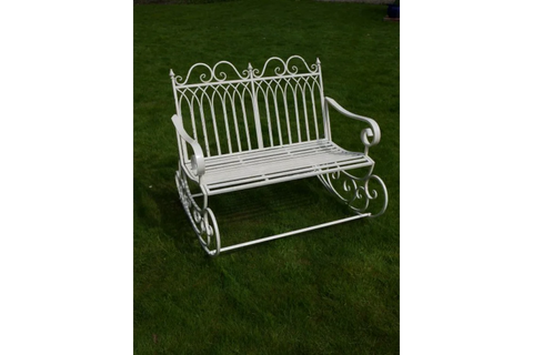 Antique Cream Rocking Bench - 3342