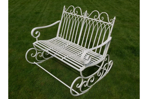 Antique Cream Rocking Bench - 3342