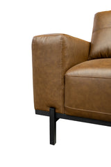 Remi PU 3 Seater - Aged Tan