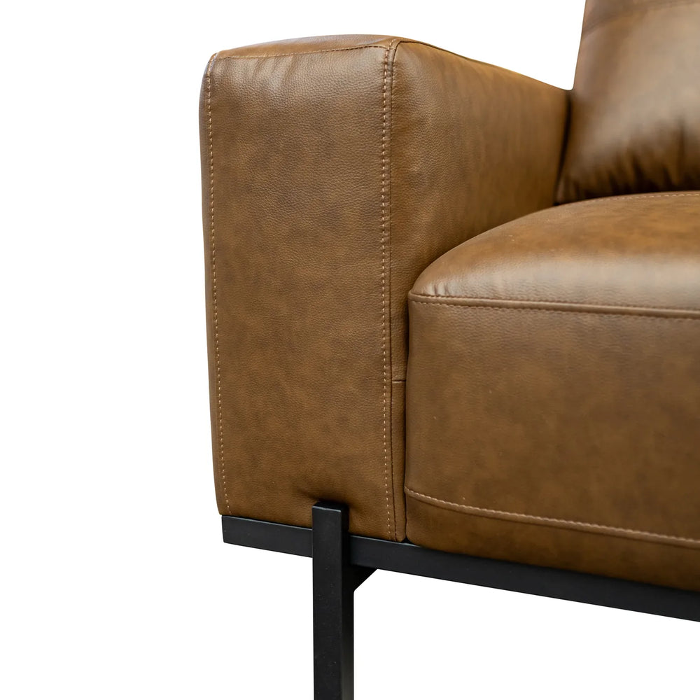 Remi Pu Armchair - Aged Tan