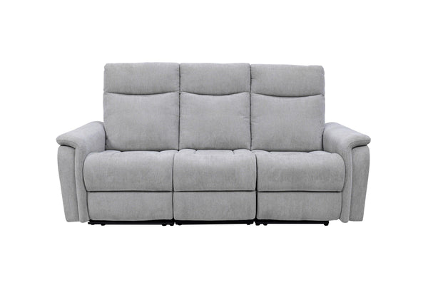 Light Grey Fabric Electric 3-Seater Recliner Sofa for Ultimate Comfort