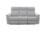 Light Grey Fabric Electric 3-Seater Recliner Sofa for Ultimate Comfort