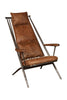 Ely Studio Chair (Gunmetal frame Brown aniline leather cover)
