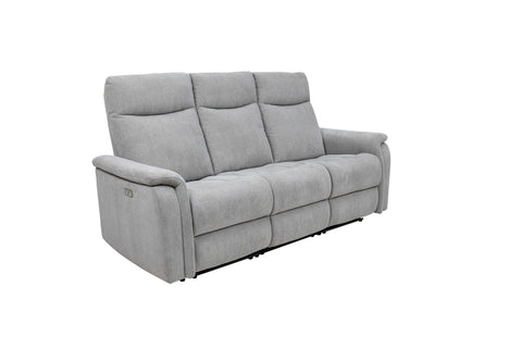 Light Grey Fabric Electric 3-Seater Recliner Sofa for Ultimate Comfort