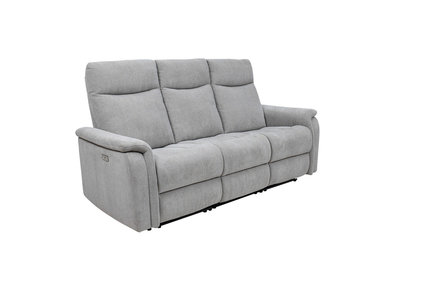 Light Grey Fabric Electric 3-Seater Recliner Sofa for Ultimate Comfort