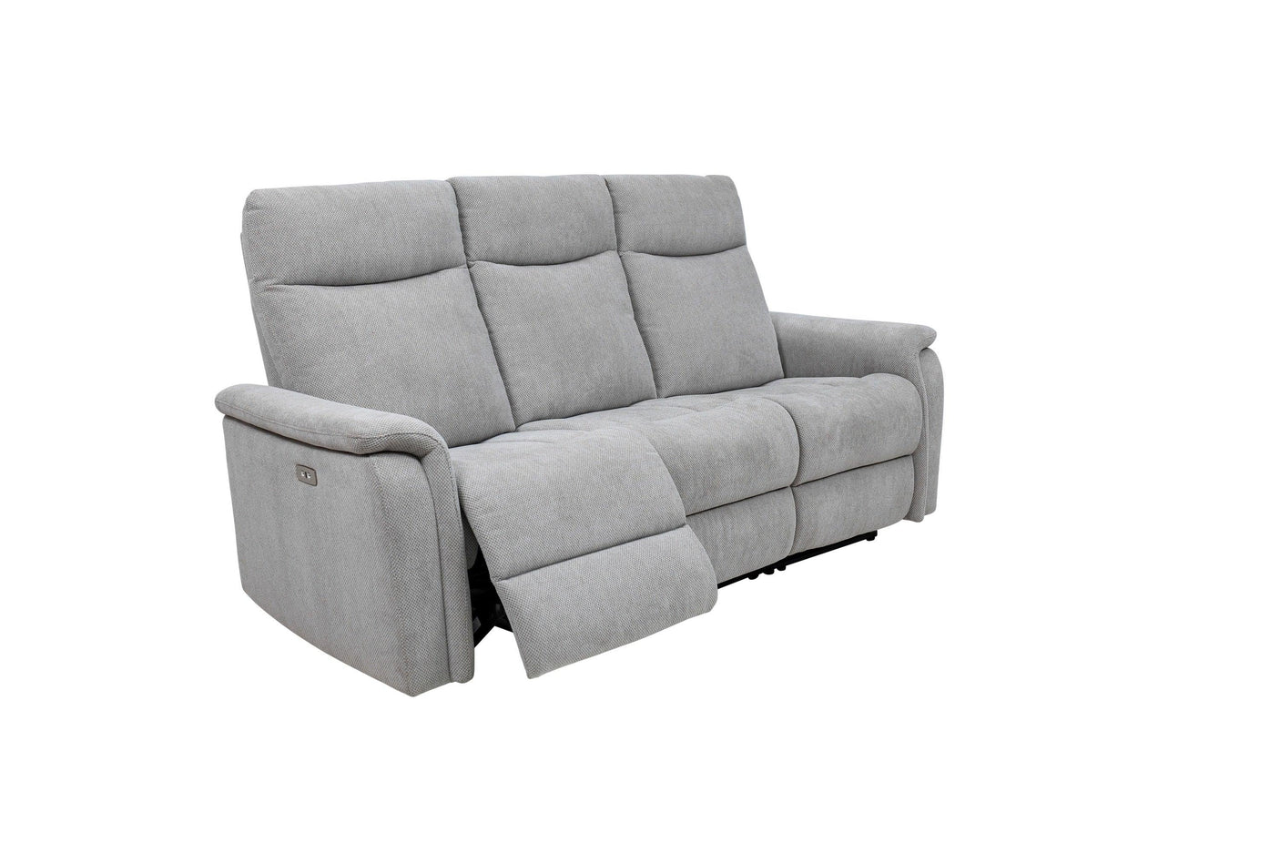 Light Grey Fabric Electric 3-Seater Recliner Sofa for Ultimate Comfort
