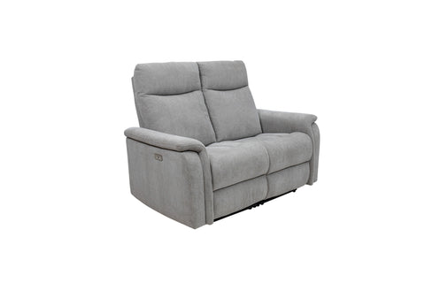 Light Grey Fabric Electric Recliner Sofa - 2 Seater Comfort Seating
