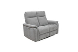 Light Grey Fabric Electric Recliner Sofa - 2 Seater Comfort Seating