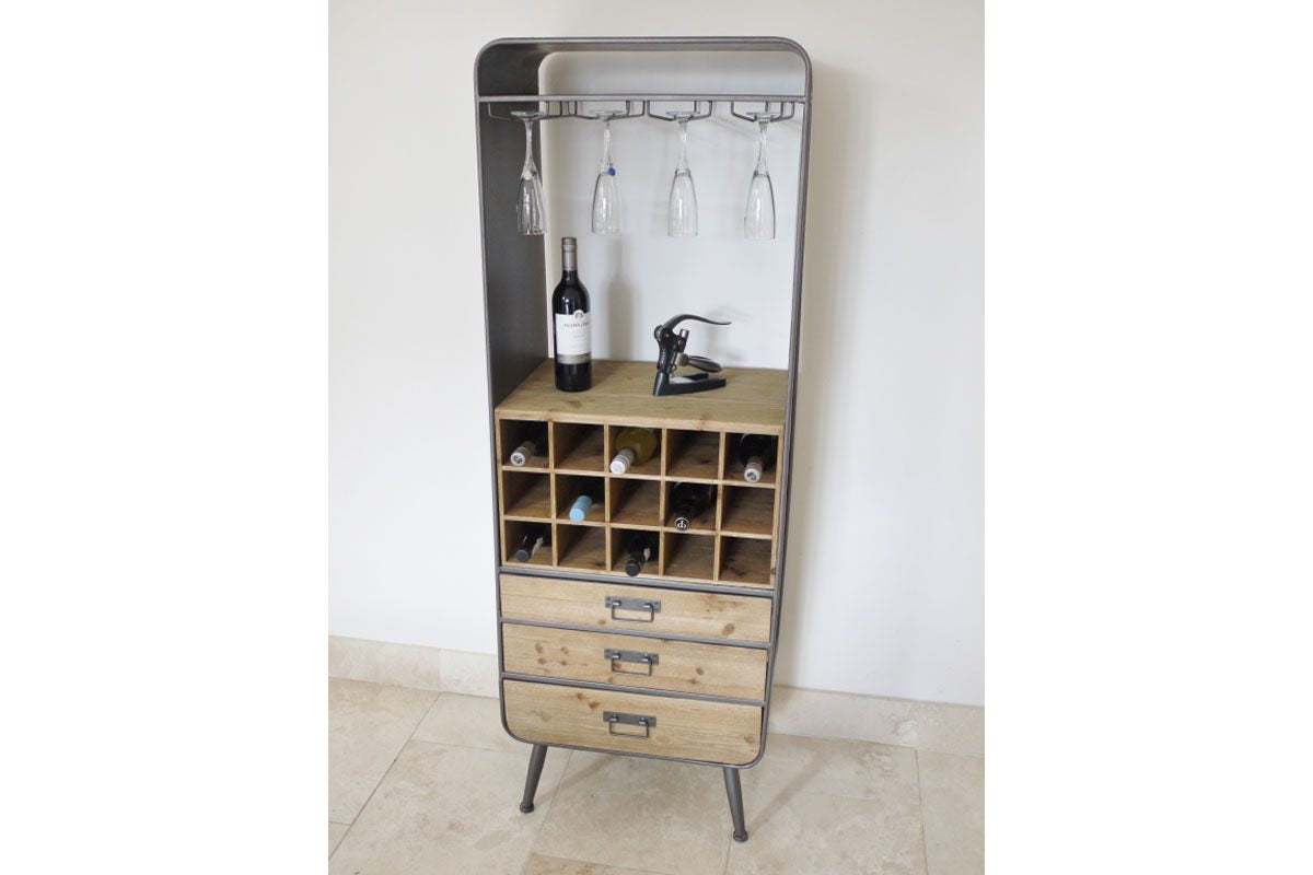Retro Industrial Wine Cabinet