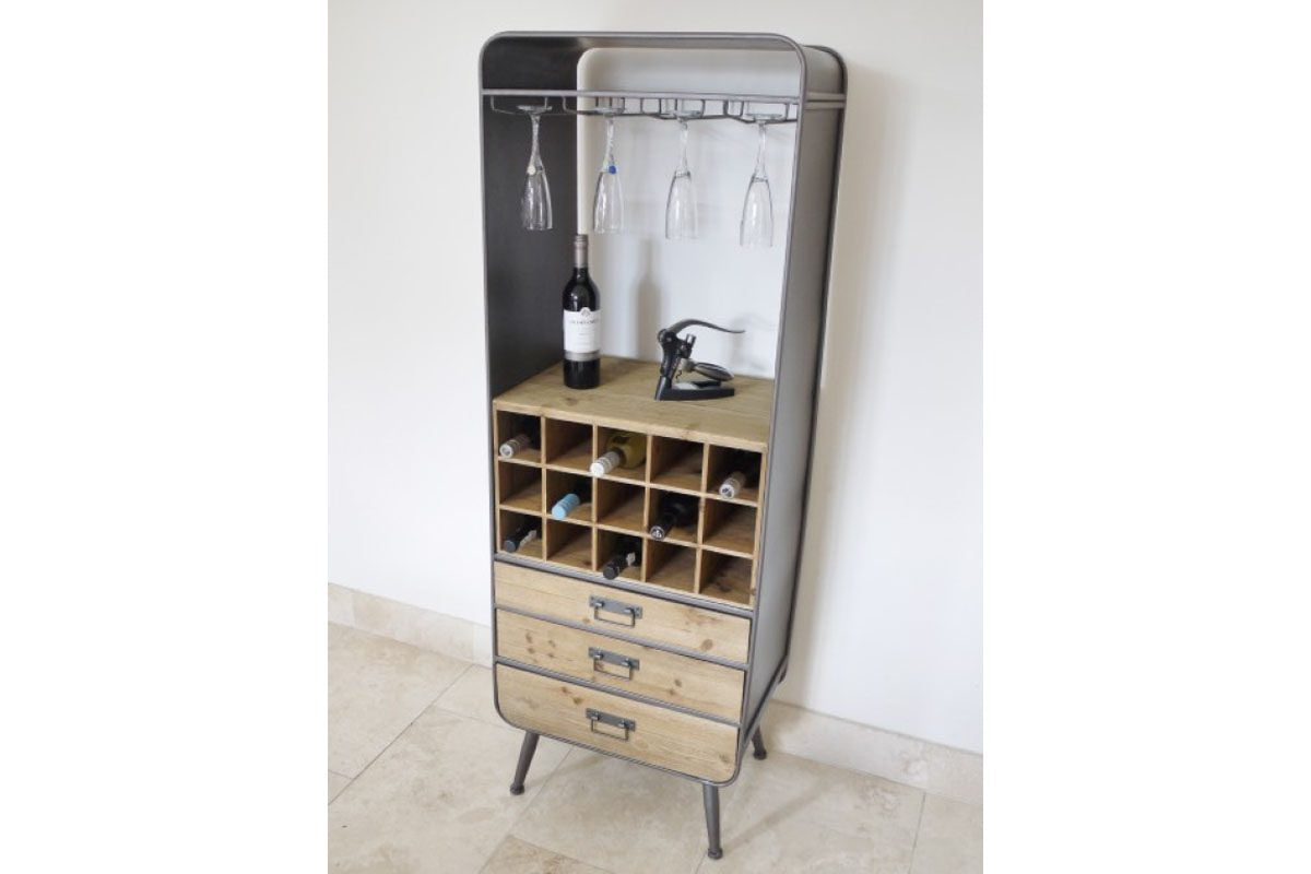 Retro Industrial Wine Cabinet