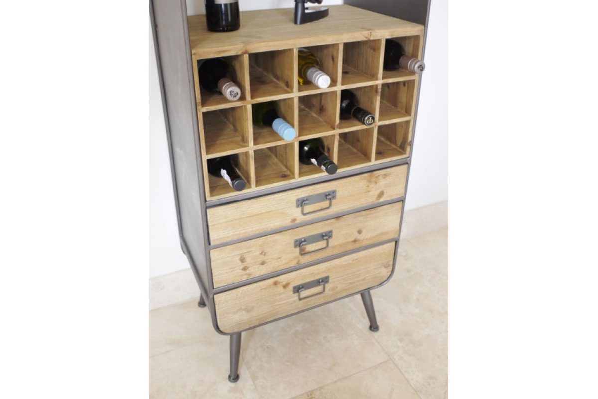 Retro Industrial Wine Cabinet