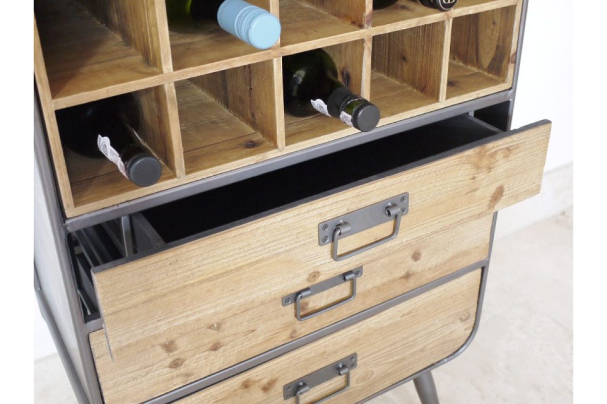 Retro Industrial Wine Cabinet