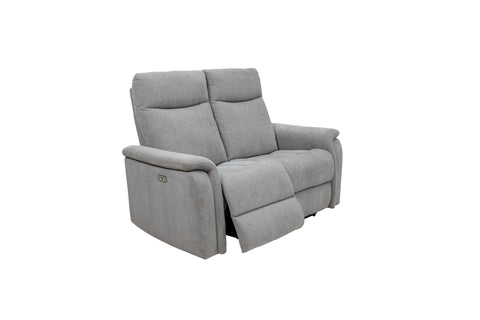 Light Grey Fabric Electric Recliner Sofa - 2 Seater Comfort Seating