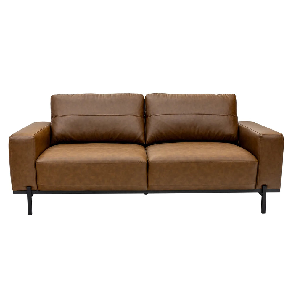 Remi PU 3 Seater - Aged Tan