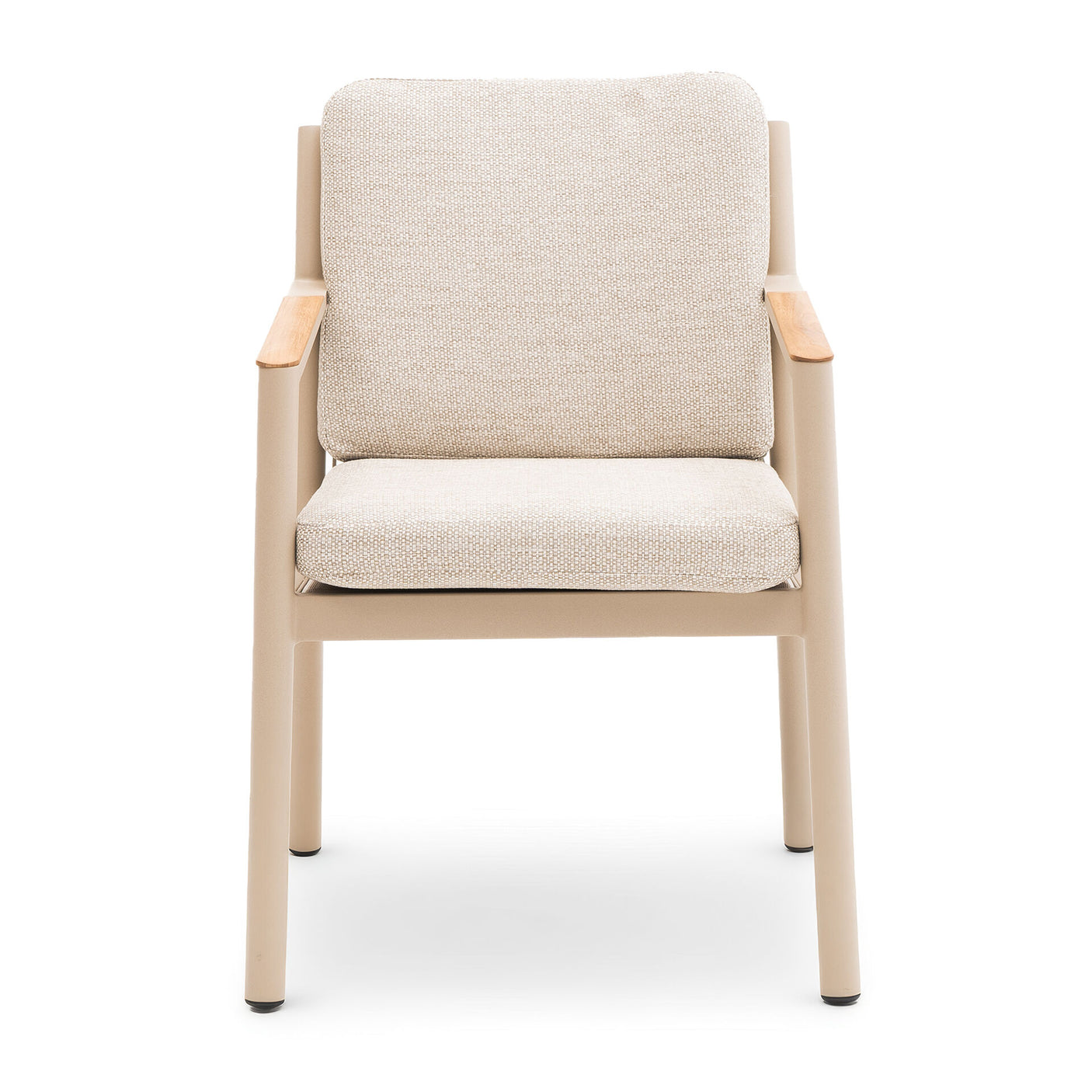 Sicily 6 Seat Round Pedestal Table with Teak Arm Chairs