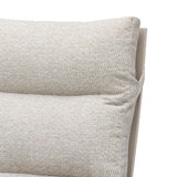 Close-up of beige fabric sofa cushion with textured upholstery