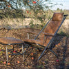 Ely Studio Chair (Gunmetal frame Brown aniline leather cover)