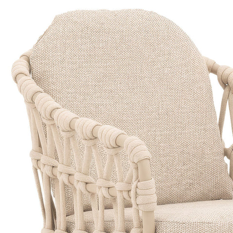 Sicily 6 Seat Round Pedestal Table with Rope Chairs