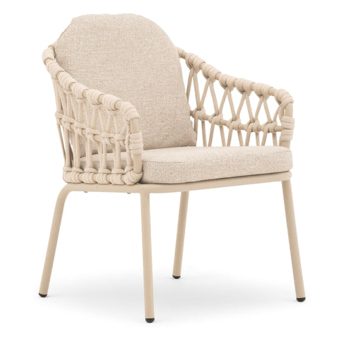 Sicily 6 Seat Round Pedestal Table with Rope Chairs