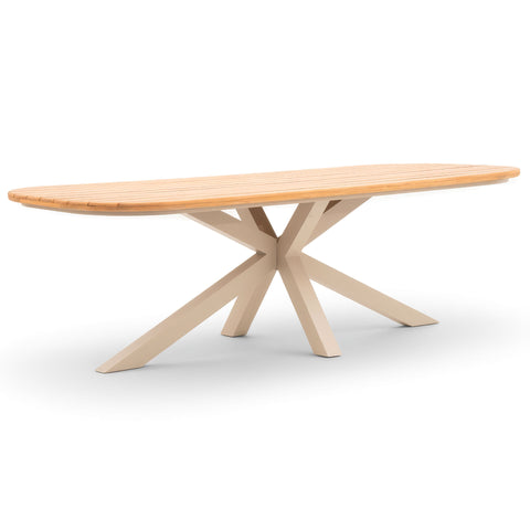 Sicily 240cm Rectangular Teak Table - Latte Legs