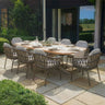 Sicily 8 Seat Rectangular Table with Rope Chairs - Latte Table With Café Chairs