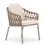 Sicily 8 Seat Rectangular Table with Rope Chairs - Latte Table With Café Chairs