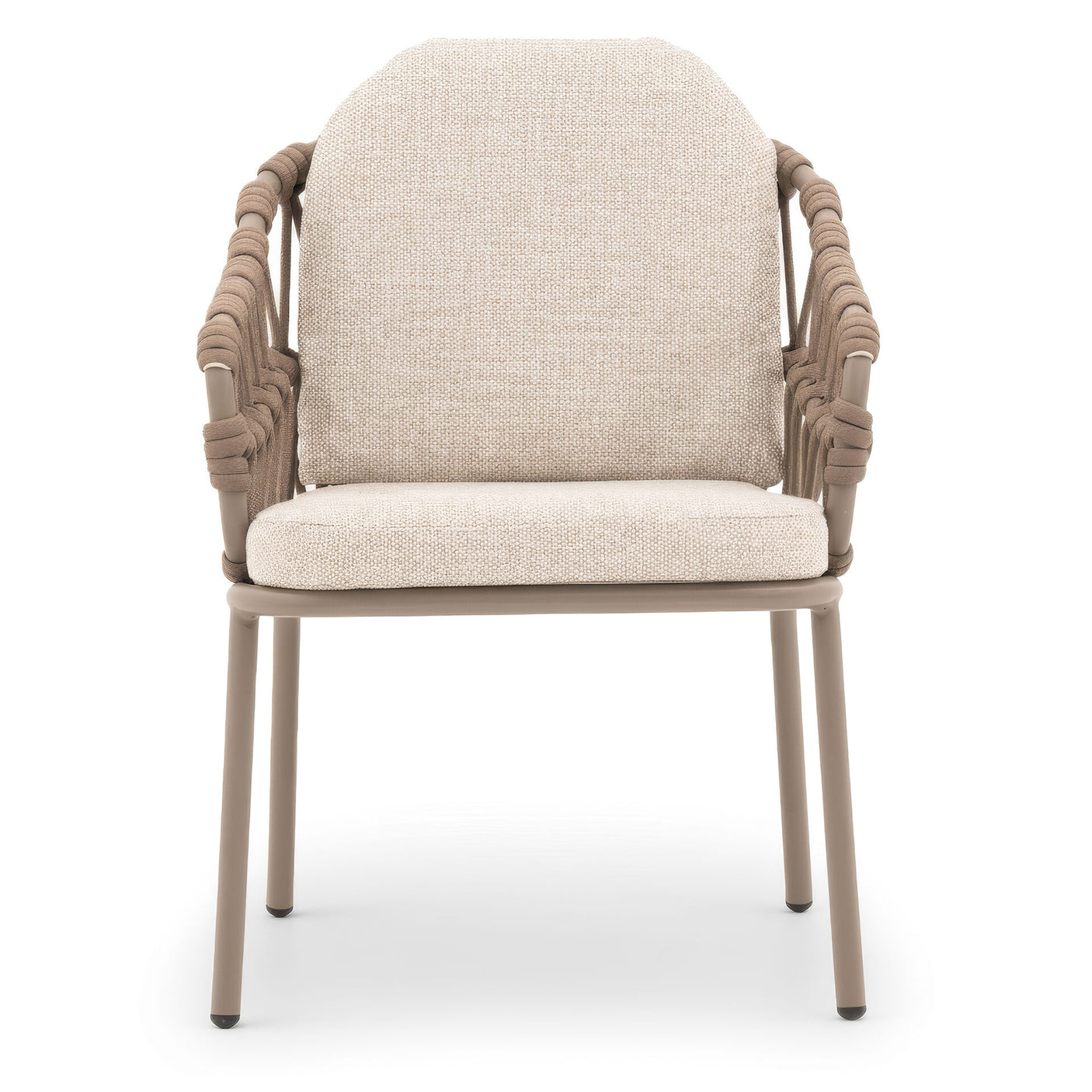 Sicily 8 Seat Rectangular Table with Rope Chairs - Latte Table With Café Chairs