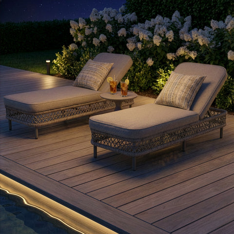 Monaco Sunlounger Set With Side Table