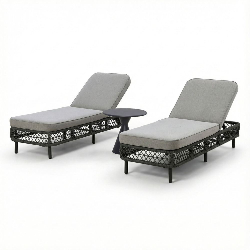 Monaco Sunlounger Set With Side Table