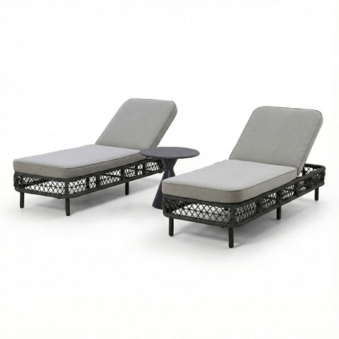 Monaco Sunlounger Set With Side Table